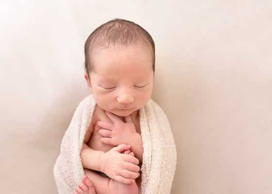 Portrait of newborn baby - Zesty Orange Photography by Olesya Redina