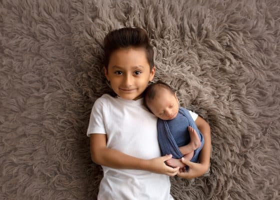 Newborn Sibling Photos - Zesty Orange Photography by Olesya Redina